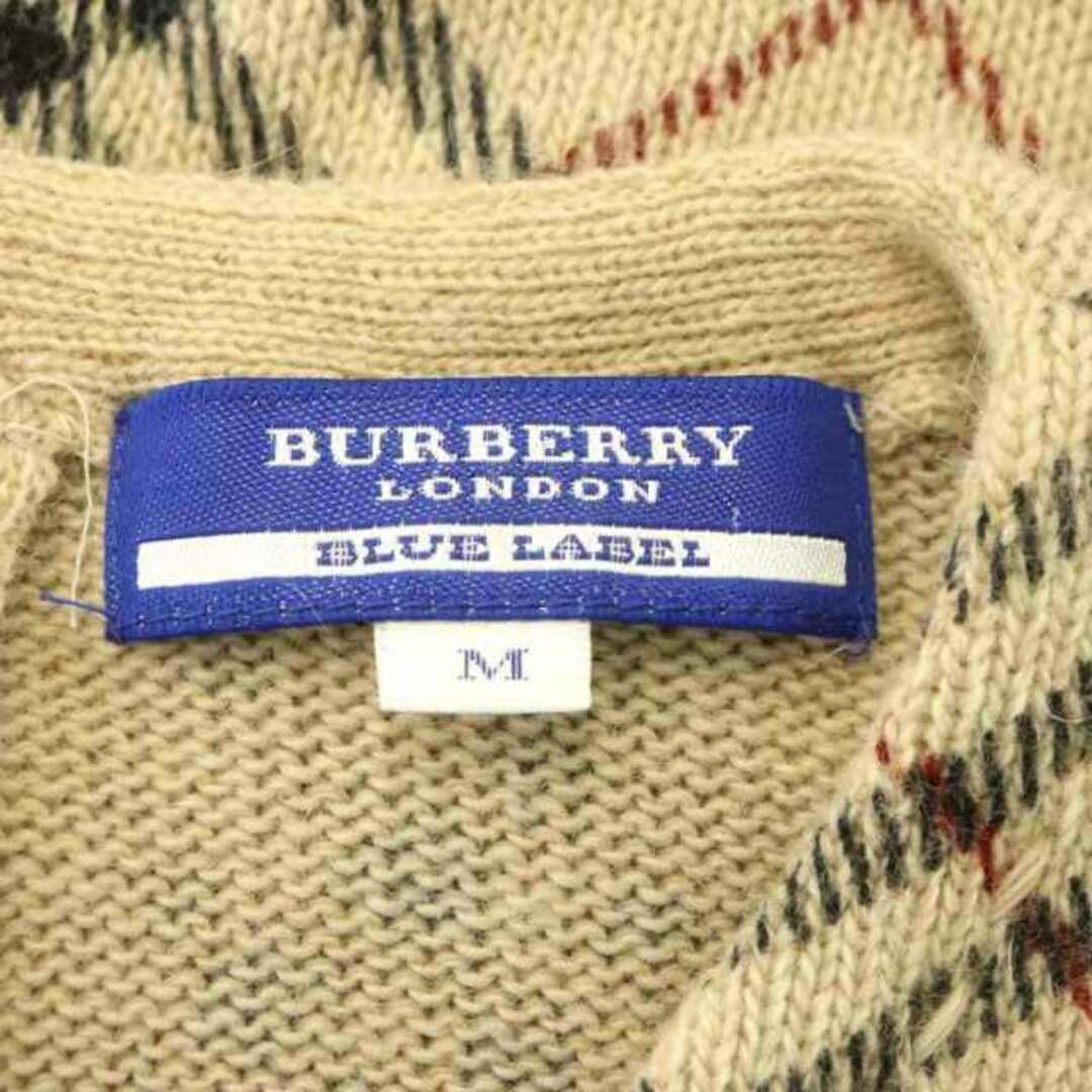 BURBERRY BLUE LABEL(バーバリーブルーレーベル)のバーバリーブルーレーベル ニット セーター 半袖 チェック M ベージュ レディースのトップス(ニット/セーター)の商品写真