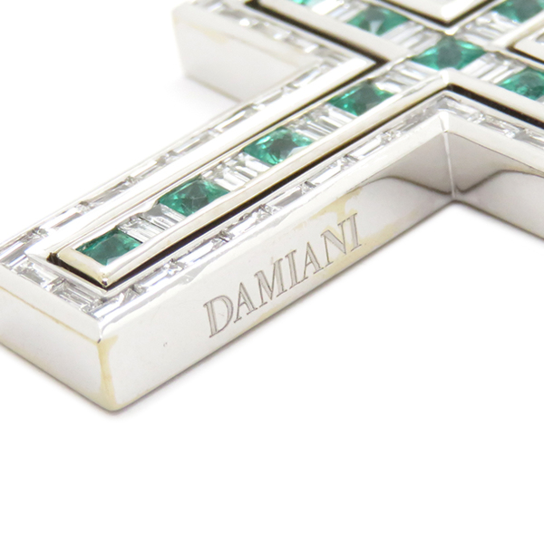 Damiani(ダミアーニ)のダミアーニ DAMIANI ネックレス ベルエポック ダイヤモンド ネックレス K18WG ダイヤモンド エメラルド ホワイトゴールド ペンダント 750 18金 クロス 十字架 【中古】 レディースのアクセサリー(ネックレス)の商品写真