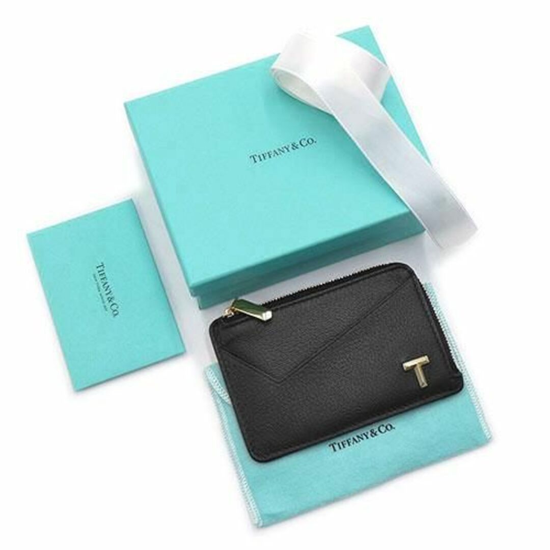 Tiffany & Co.(ティファニー)のティファニー カードケース TIFFANY＆CO. レザー T ジップ カード コインケース 黒 ブラック レディース 71935035 10131 レディースのファッション小物(名刺入れ/定期入れ)の商品写真