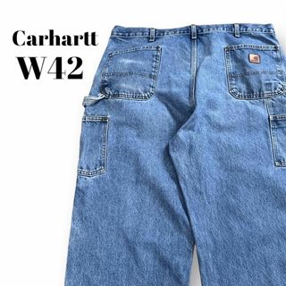 カーハート(carhartt)の希少　カーハート　ダブルニー　ペインターデニムパンツ　古着　ライトブルー　W42(ワークパンツ/カーゴパンツ)