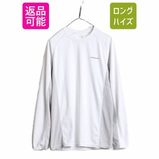 パタゴニア(patagonia)の12年製 パタゴニア ロングスリーブ フォアランナー シャツ メンズ M Patagonia アウトドア 長袖 Tシャツ ロンT アンダーシャツ インナー 白(Tシャツ/カットソー(七分/長袖))