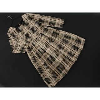 ビームス(BEAMS)のRay BEAMS レイビームス チェック Aライン ワンピース size0/黒ｘベージュ ■◇ レディース(ミニワンピース)