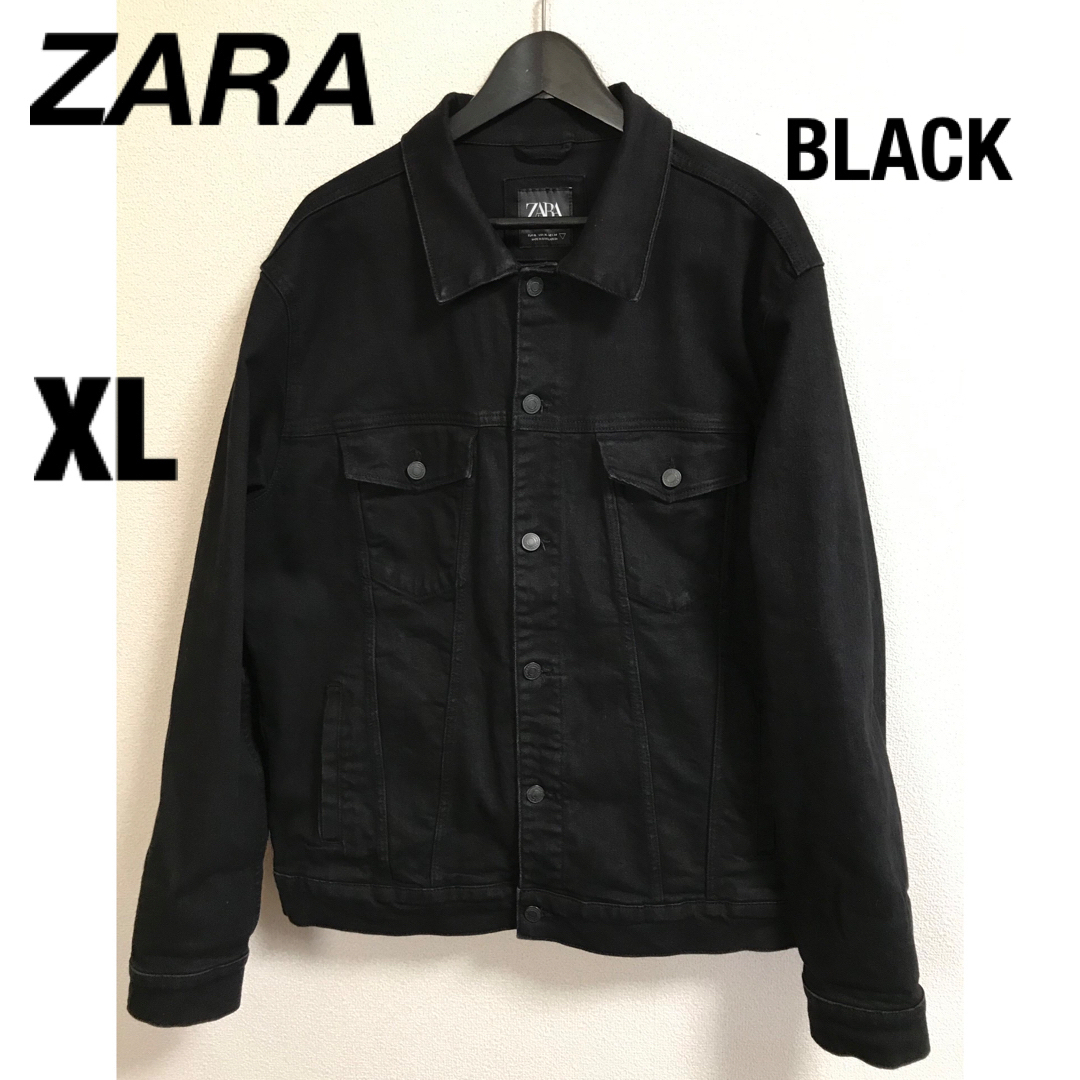 ZARA(ザラ)のZARA ザラ　デニムジャケット　ブラック　XL  メンズのジャケット/アウター(Gジャン/デニムジャケット)の商品写真