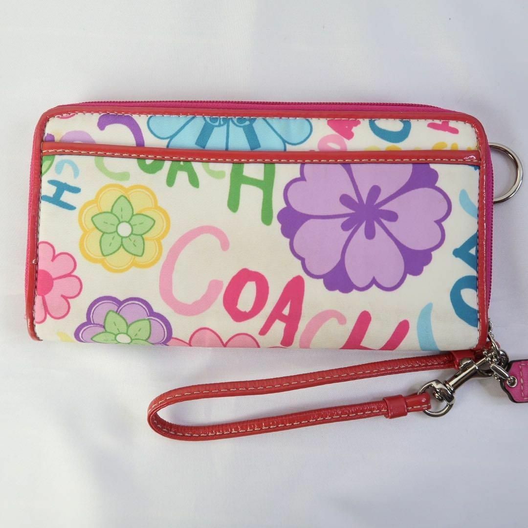 COACH(コーチ)のs727 コーチ　長財布　花柄　ラウンドジップ ナイロン ピンク その他のその他(その他)の商品写真