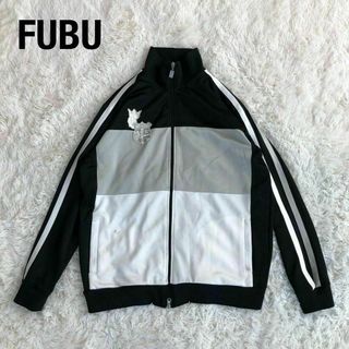 FUBUフブ　トラックジャケット　白×黒×グレー　ジャージ古着L