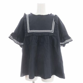 フランシュリッペ(franche lippee)のフランシュリッペ オリーブブラウス プルオーバー 半袖 F 黒 白(シャツ/ブラウス(半袖/袖なし))