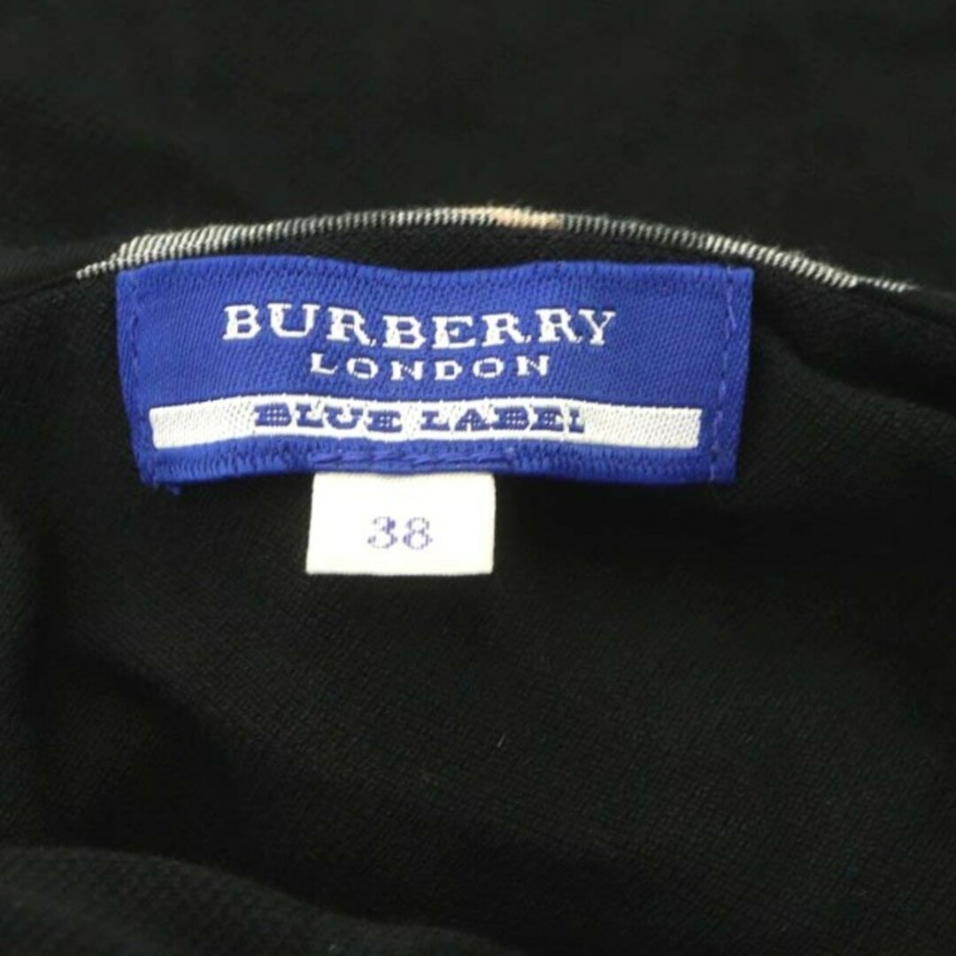BURBERRY BLUE LABEL(バーバリーブルーレーベル)のバーバリーブルーレーベル パーカー 半袖 プルオーバー ロゴ刺繍 38 黒 レディースのトップス(パーカー)の商品写真