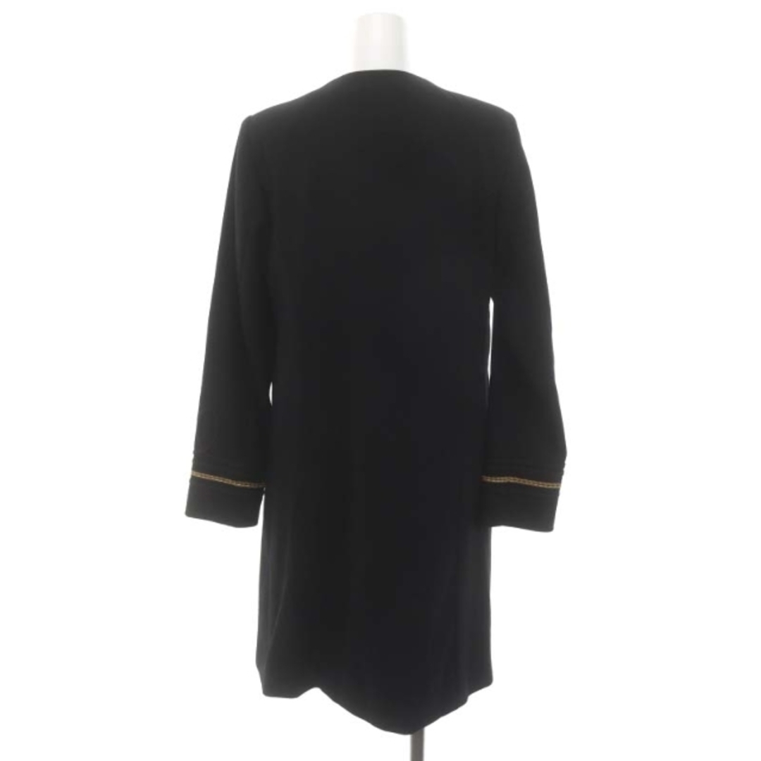Sinequanone(シネカノン)のシネカノン ブレード刺繍 ノーカラーコート ロング 38 黒 ブラック レディースのジャケット/アウター(その他)の商品写真
