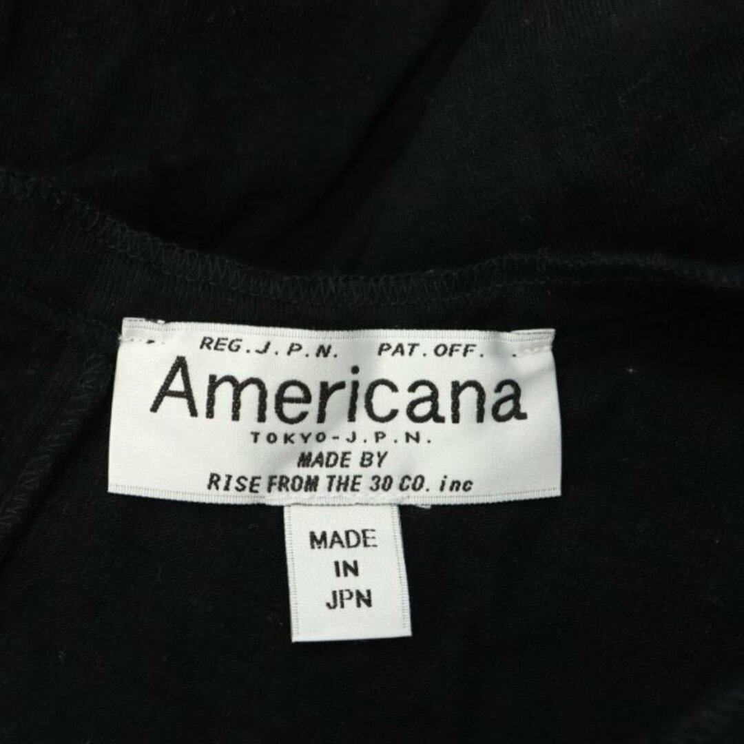 AMERICANA(アメリカーナ)のアメリカーナ バックヘンリープルオーバー カットソー 長袖 コットン 黒 レディースのトップス(カットソー(長袖/七分))の商品写真