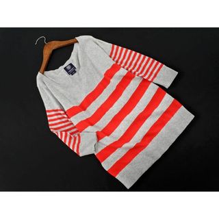 アメリカンイーグル(American Eagle)のAMERICAN EAGLE アメリカンイーグル ボーダー ニット カットソー sizeS/グレーｘ赤 ■◇ レディース(カットソー(長袖/七分))