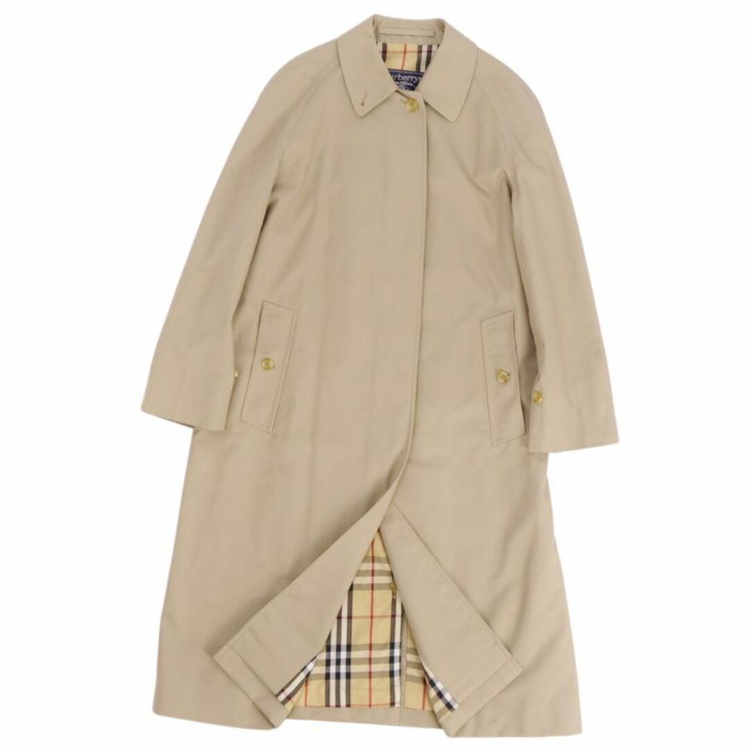 BURBERRY(バーバリー)の美品 Vintage バーバリー Burberrys コート 英国製 ステンカラーコート バルマカーンコート 裏チェック アウター レディース 8 LONG(M相当) ベージュ レディースのジャケット/アウター(その他)の商品写真