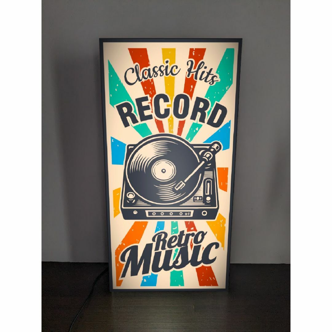 クラシックヒッツ レコード レトロ ミュージック 看板 置物 雑貨 ライトBOX 楽器のDJ機器(その他)の商品写真