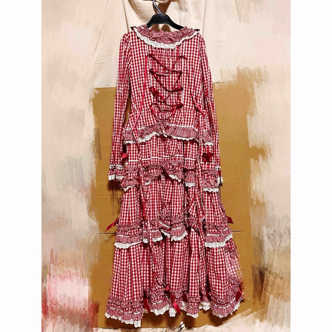 Sweet Gingham Dollロングワンピース+ボンネット レディースのワンピース(ロングワンピース/マキシワンピース)の商品写真