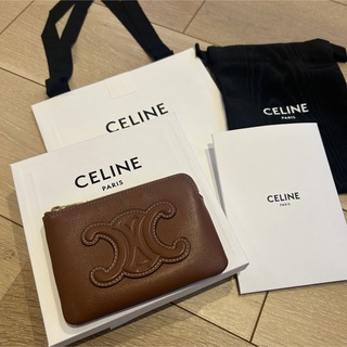 celine - 【美品】CELINEセリーヌ トリオンフ コイン&カードケース キーリング付