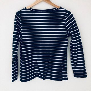 ユニクロ(UNIQLO)のユニクロ　ボーダーボートネックT ロンT 長袖　tシャツ(Tシャツ(長袖/七分))