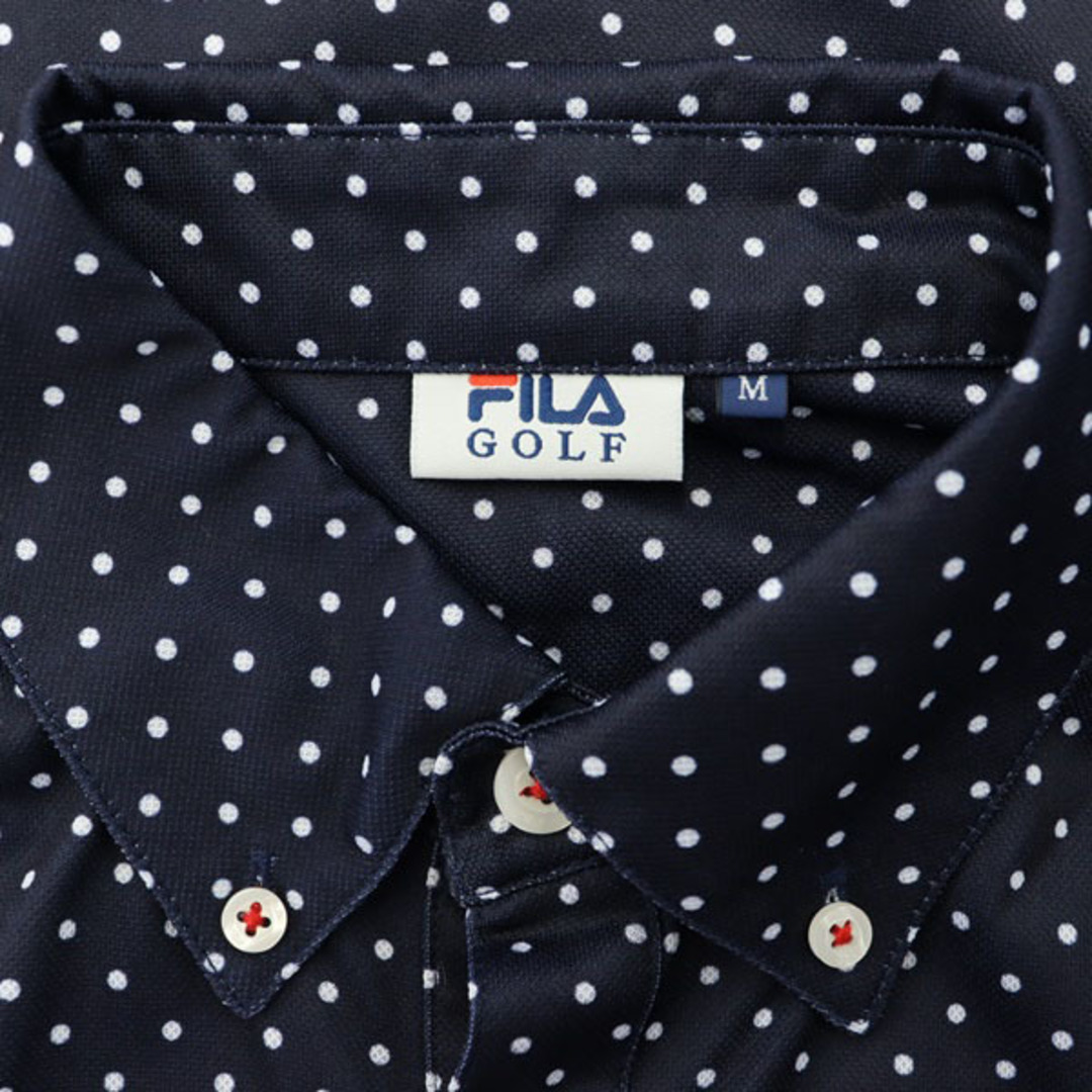 FILA(フィラ)のフィラ FILA GOLF ゴルフ ポロシャツ 半袖 ボタンダウン ドット 刺繍 スポーツ/アウトドアのゴルフ(ウエア)の商品写真