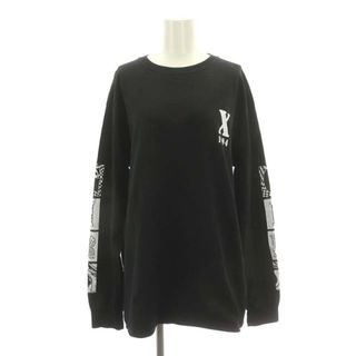 エックスガール(X-girl)のエックスガール BLOCK LOGO L/S TEE カットソー ロンT L 黒(Tシャツ(長袖/七分))