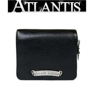 クロムハーツ(Chrome Hearts)のCHROME HEARTS 銀座店 クロムハーツ 新品 海外インボイス付き スクエアジップビル ウォレット 財布 レザー シルバー SV925 黒 94382(折り財布)