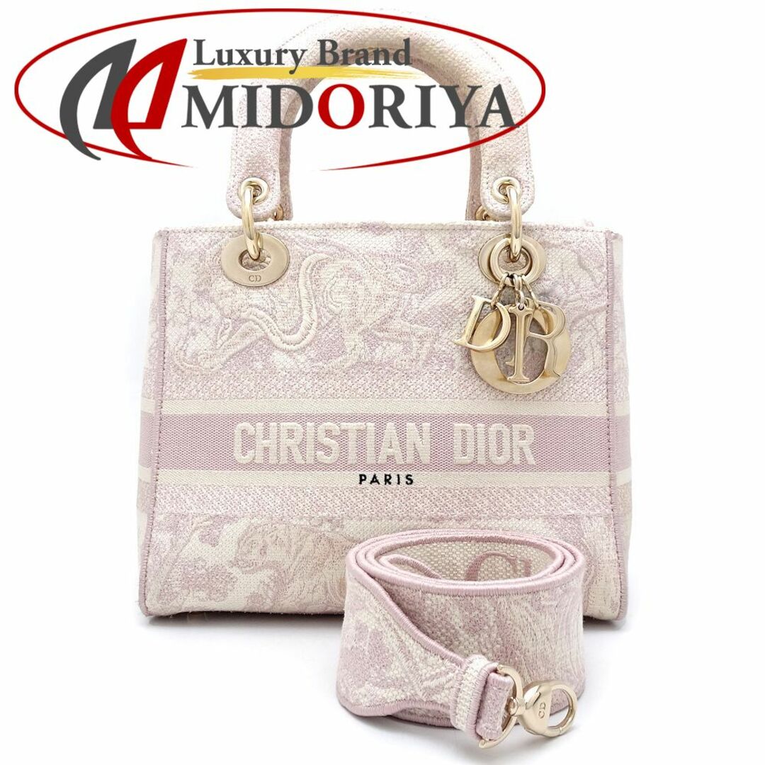 Christian Dior(クリスチャンディオール)のChristian Dior クリスチャンディオール LADY D-LITE レディ ディーライト ミディアム M05650RGO 2Wayバッグ キャンバス ライトピンク/351086【中古】 レディースのバッグ(その他)の商品写真