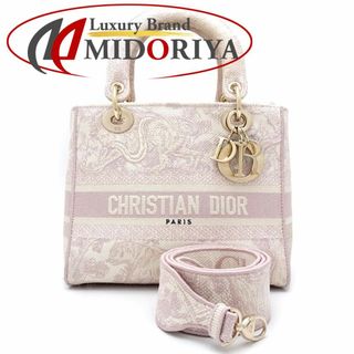 Christian Dior クリスチャンディオール LADY D-LITE レディ ディーライト ミディアム M05650RGO 2Wayバッグ キャンバス ライトピンク/351086【中古】