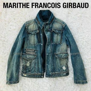 マリテフランソワジルボー(MARITHE + FRANCOIS GIRBAUD)のマリテフランソワジルボー　ダメージ加工デニムジャケット　M　Gジャン(Gジャン/デニムジャケット)