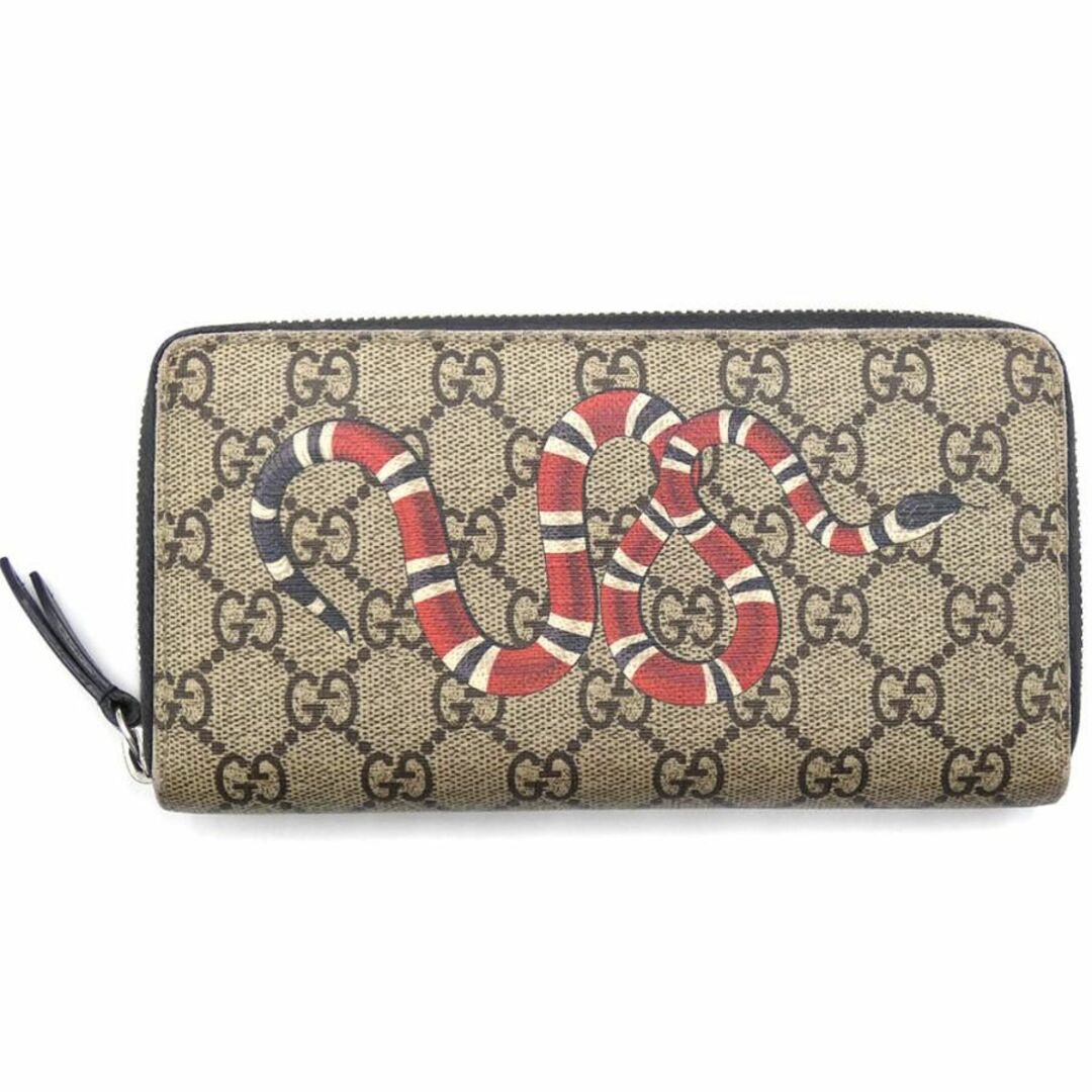 Gucci(グッチ)のグッチ 財布 GUCCI GGスプリーム キングスネーク プリント ラウンドファスナー長財布 ベージュ メンズ 451273 OJ10141 メンズのファッション小物(長財布)の商品写真