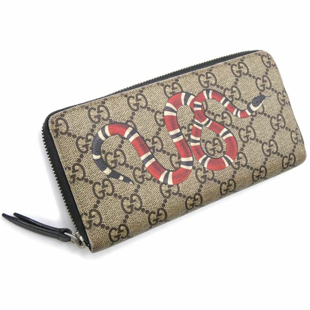 Gucci(グッチ)のグッチ 財布 GUCCI GGスプリーム キングスネーク プリント ラウンドファスナー長財布 ベージュ メンズ 451273 OJ10141 メンズのファッション小物(長財布)の商品写真