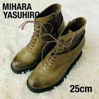 ミハラヤスヒロ(MIHARAYASUHIRO)のMIHARA YASUHIROミハラハスヒロインヒールブーツ25cmグリーン(ブーツ)