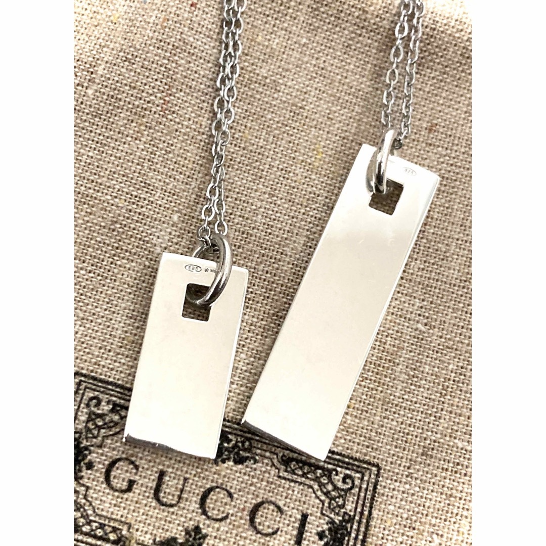 Gucci(グッチ)のグッチ ペアネックレス タグ/プレート ネックレス/ペンダント(チェーン50cm メンズのアクセサリー(ネックレス)の商品写真