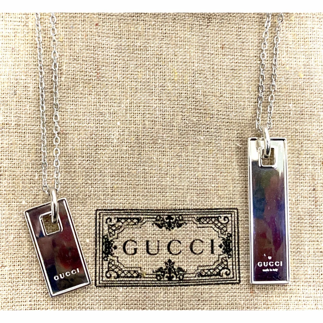 Gucci(グッチ)のグッチ ペアネックレス タグ/プレート ネックレス/ペンダント(チェーン50cm メンズのアクセサリー(ネックレス)の商品写真