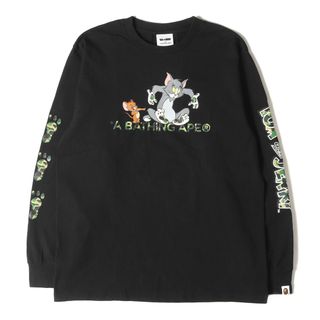 アベイシングエイプ(A BATHING APE)のA BATHING APE ア ベイシング エイプ Tシャツ サイズ:L 21SS Tom and Jerry トム&ジェリー ABCカモ ロングスリーブTシャツ ブラック 黒 トップス カットソー 長袖【メンズ】【中古】(Tシャツ/カットソー(七分/長袖))