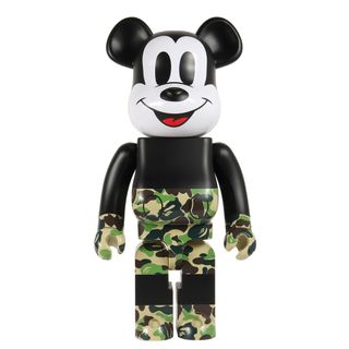 アベイシングエイプ(A BATHING APE)の美品 A BATHING APE ア ベイシング エイプ 2019年モデル A BATHING APE BE@RBRICK ミッキーマウス 1000% 猿迷彩 グリーンカモ トリプルネーム コラボ Disney 【メンズ】【中古】(その他)