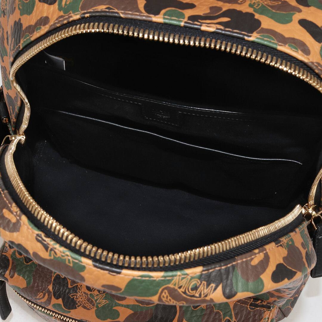 A BATHING APE(アベイシングエイプ)のA BATHING APE ア ベイシング エイプ 19AW MCM ヴィセトス 猿迷彩 スターク バックパック バッグ コニャック カモフラージュ コラボ ブランド カバン【メンズ】【中古】 メンズのバッグ(バッグパック/リュック)の商品写真