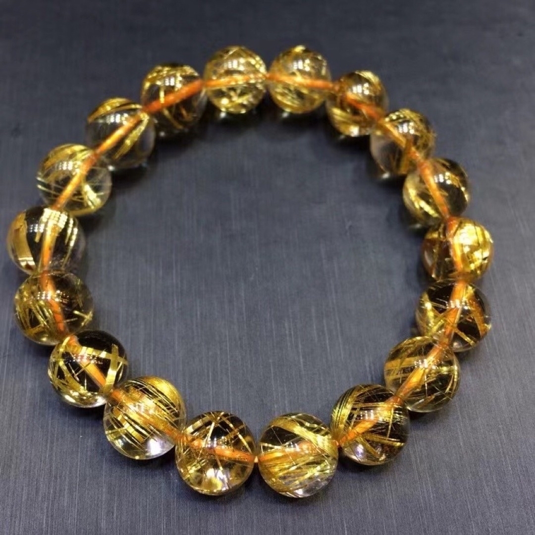 ⭐︎【天然】タイチンルチルクオーツ ブレスレット 11mm - アクセサリー ⭐︎【天然】タイチンルチルクオーツ ブレスレット 11mm - アクセサリー