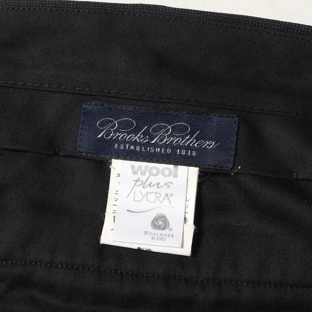 Brooks Brothers(ブルックスブラザース)のBROOKS BROTHERS ブルックスブラザーズ サイズ:42SHT 36W マイクロチェック ストレッチ ウール 2B テーラード ジャケット & ツータック ワイド テーパード スラックス パンツ / セットアップ スーツ ダークネイビー 紺 【メンズ】【中古】 メンズのスーツ(セットアップ)の商品写真