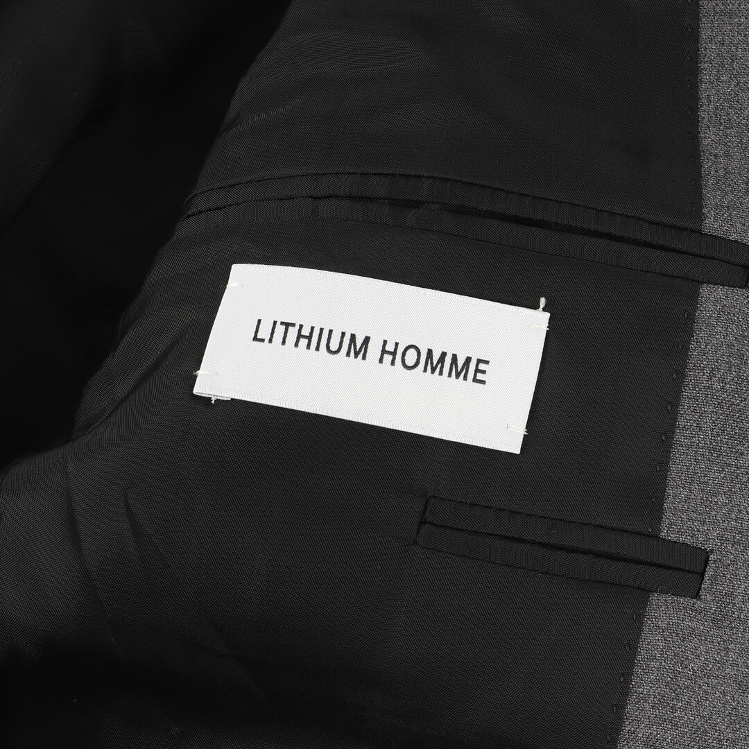 LITHIUM HOMME(リチウムオム)の新品同様 LITHIUM HOMME リチウムオム ジャケット サイズ:50 ピークドラペル モヘアウール 1B テーラードジャケット MOHAIR WOOL PEAKED SHORT 1B-JKT LH10-1514 グレー 日本製 【メンズ】【中古】 メンズのジャケット/アウター(テーラードジャケット)の商品写真