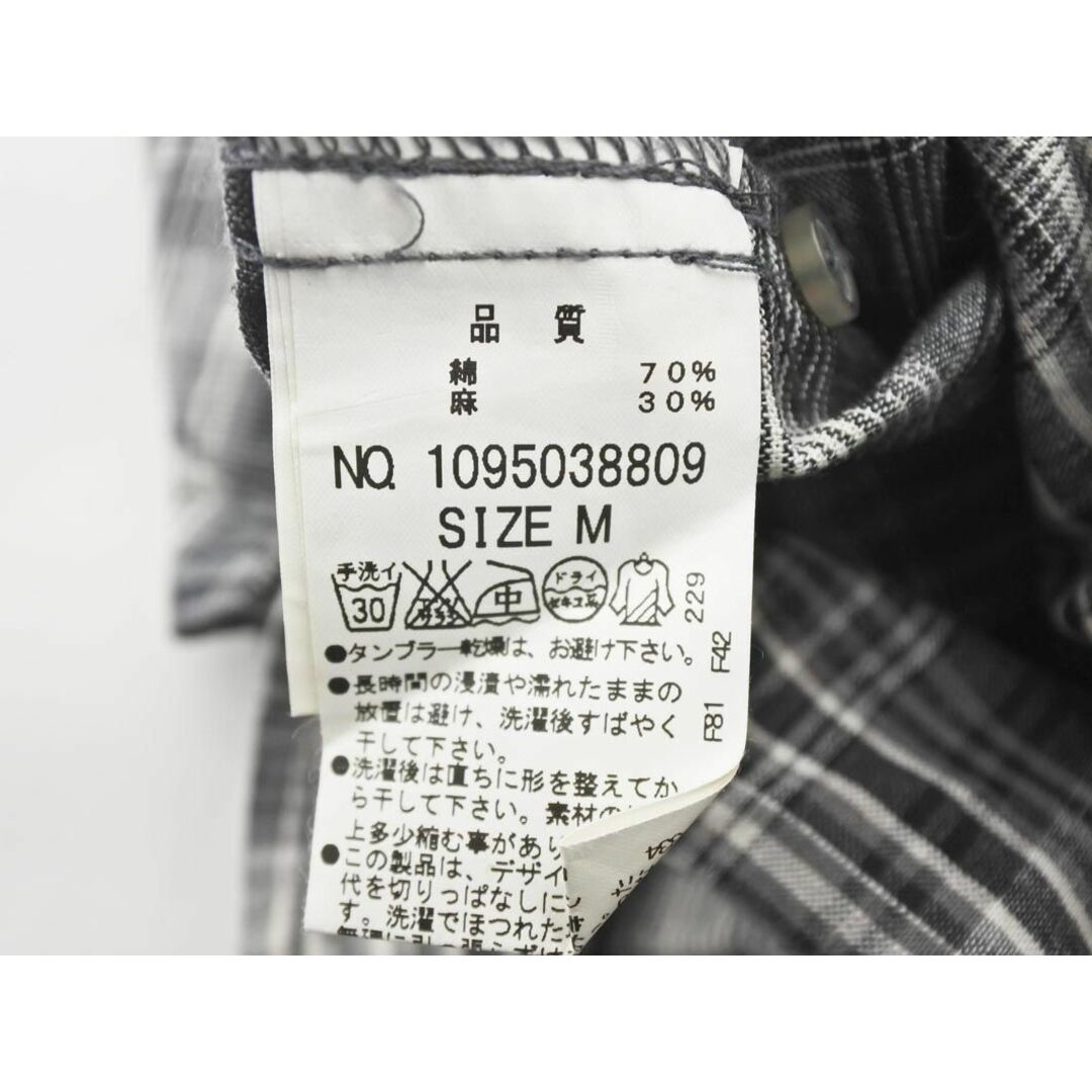 MAJESTIC LEGON(マジェスティックレゴン)のMAJESTIC LEGON マジェスティックレゴン リネン混 フリル チェック ブラウス シャツ sizeM/黒 ■◇ レディース レディースのトップス(シャツ/ブラウス(長袖/七分))の商品写真