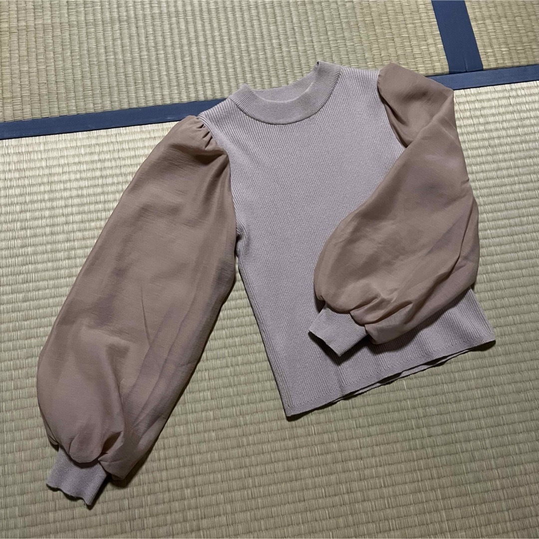 INGNI(イング)の袖シフォンニット レディースのトップス(ニット/セーター)の商品写真