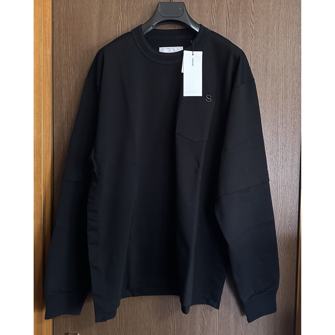 sacai(サカイ)の黒4新品 sacai サカイ メンズ S ロゴ ロング Tシャツ 長袖 ブラック メンズのトップス(スウェット)の商品写真