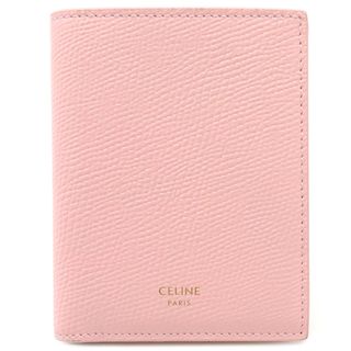 セリーヌ(celine)のセリーヌ CELINE 二つ折り財布 コンパクトウォレット  レザー ピンク ゴールド金具 ミニ財布 【中古】(財布)