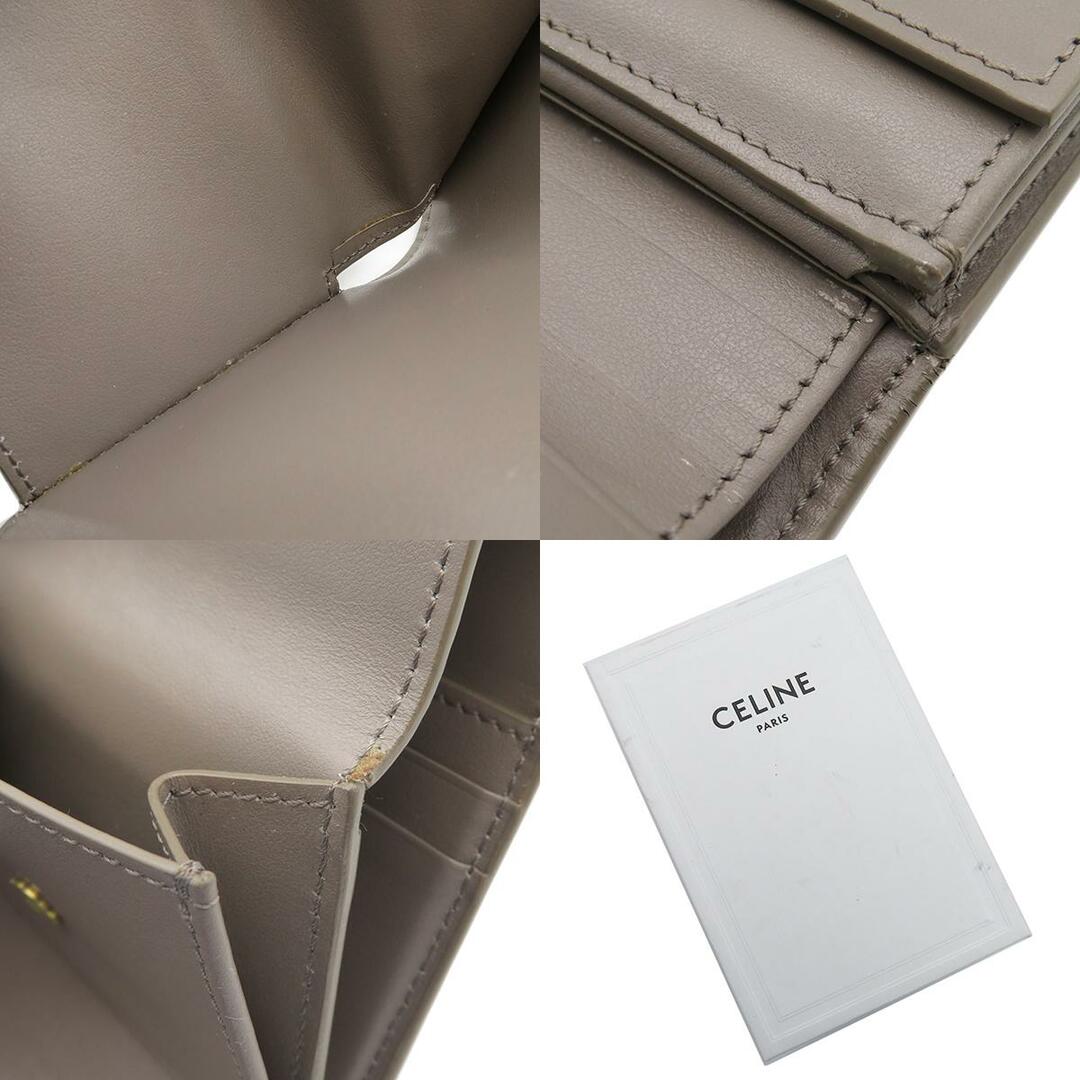 celine(セリーヌ)のセリーヌ CELINE 三つ折り財布 スモール トリフォールドウォレット グレインドカーフスキン ぺブル ゴールド金具 ベージュ 茶 コンパクト   10B573BEL.10BL 【箱】【中古】 レディースのファッション小物(財布)の商品写真