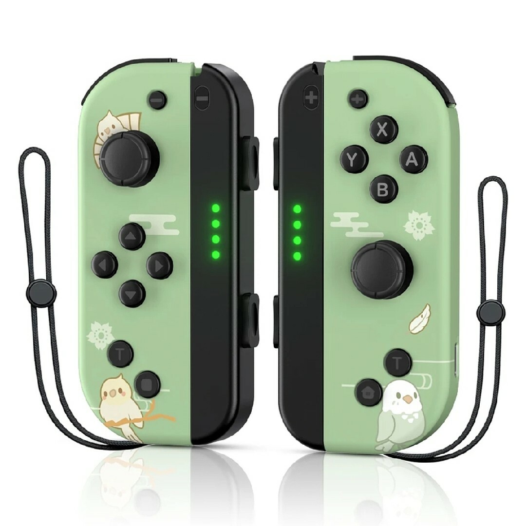 Nintendo Switch(ニンテンドースイッチ)の【新品】ジョイコン 連射 充電口付 Joy-Con マットグリーン 小鳥 エンタメ/ホビーのゲームソフト/ゲーム機本体(家庭用ゲーム機本体)の商品写真