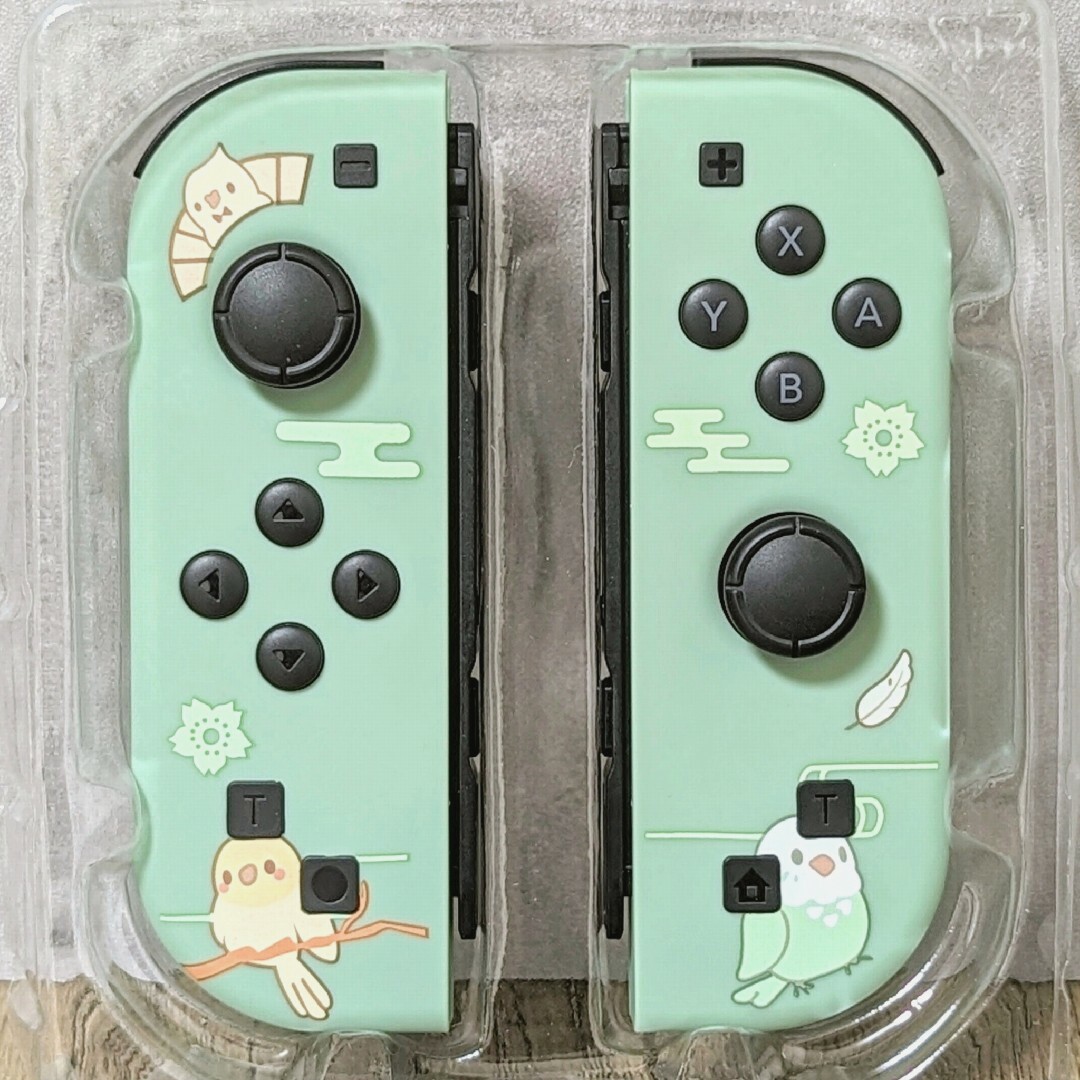 Nintendo Switch(ニンテンドースイッチ)の【新品】ジョイコン 連射 充電口付 Joy-Con マットグリーン 小鳥 エンタメ/ホビーのゲームソフト/ゲーム機本体(家庭用ゲーム機本体)の商品写真