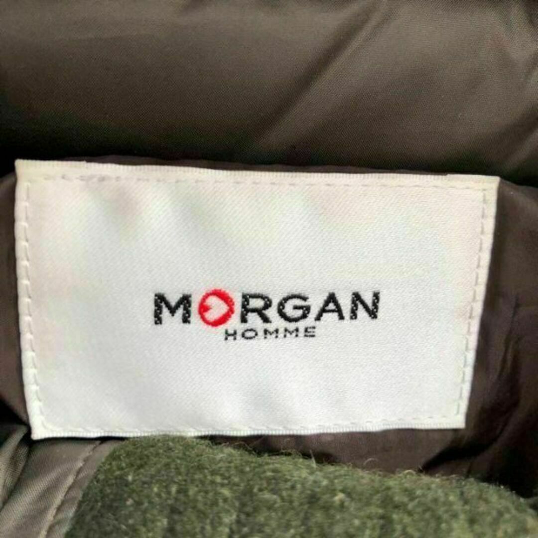 MORGAN HOMME(モルガンオム)のMORGAN HOMMEモルガンオムウール切り替えダウンジャケットモスグリーン メンズのジャケット/アウター(ダウンジャケット)の商品写真