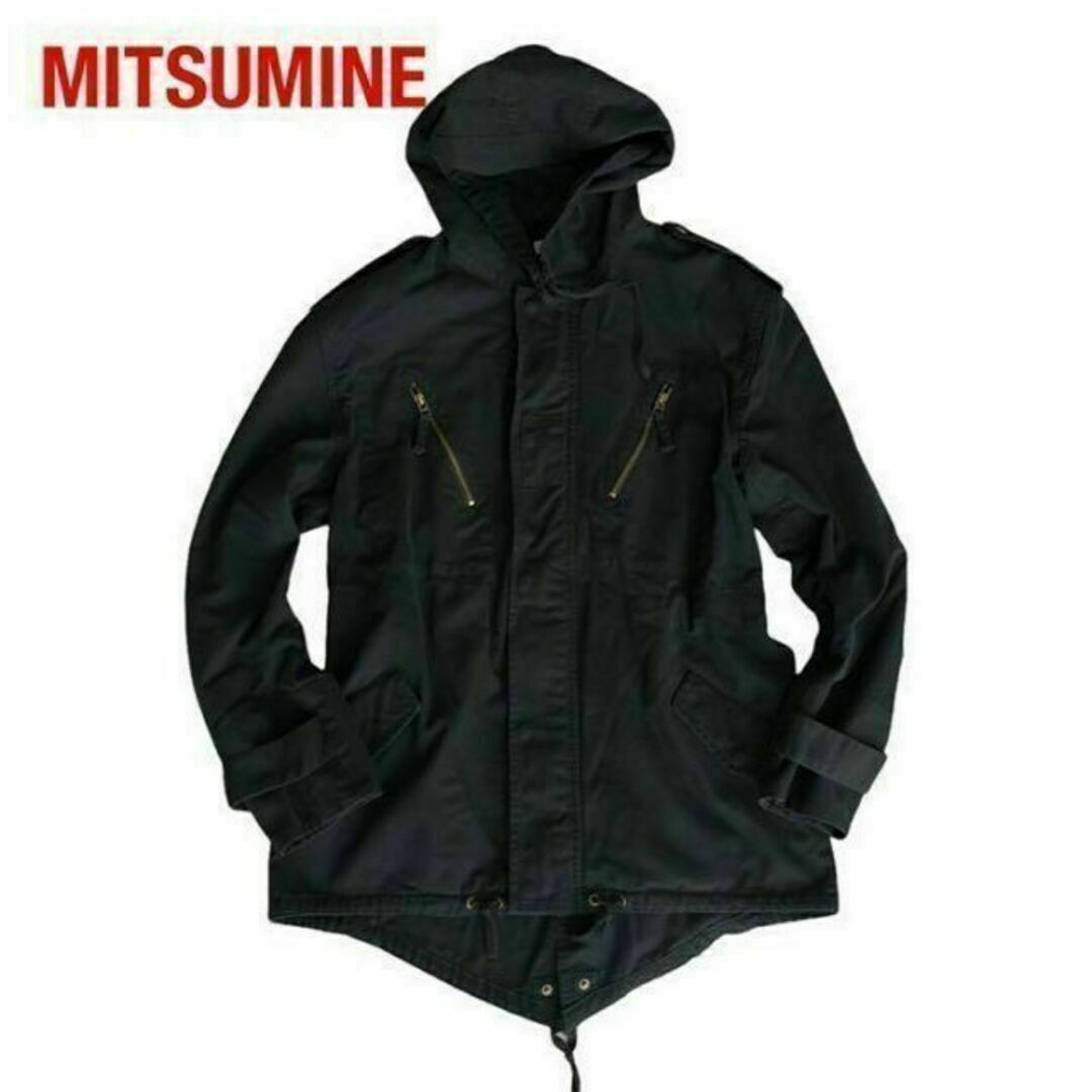 Mitsumine(ミツミネ)のMITSUMINEミツミネモッズコート　ブラック　ミリタリージャケット メンズのジャケット/アウター(モッズコート)の商品写真