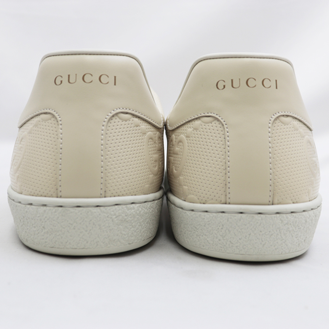 Gucci(グッチ)の新品同様 グッチ 625787 GG柄 エンボス レースアップ ローカット スニーカー メンズ サイズ12.5 ベージュ GUCCI メンズの靴/シューズ(スニーカー)の商品写真