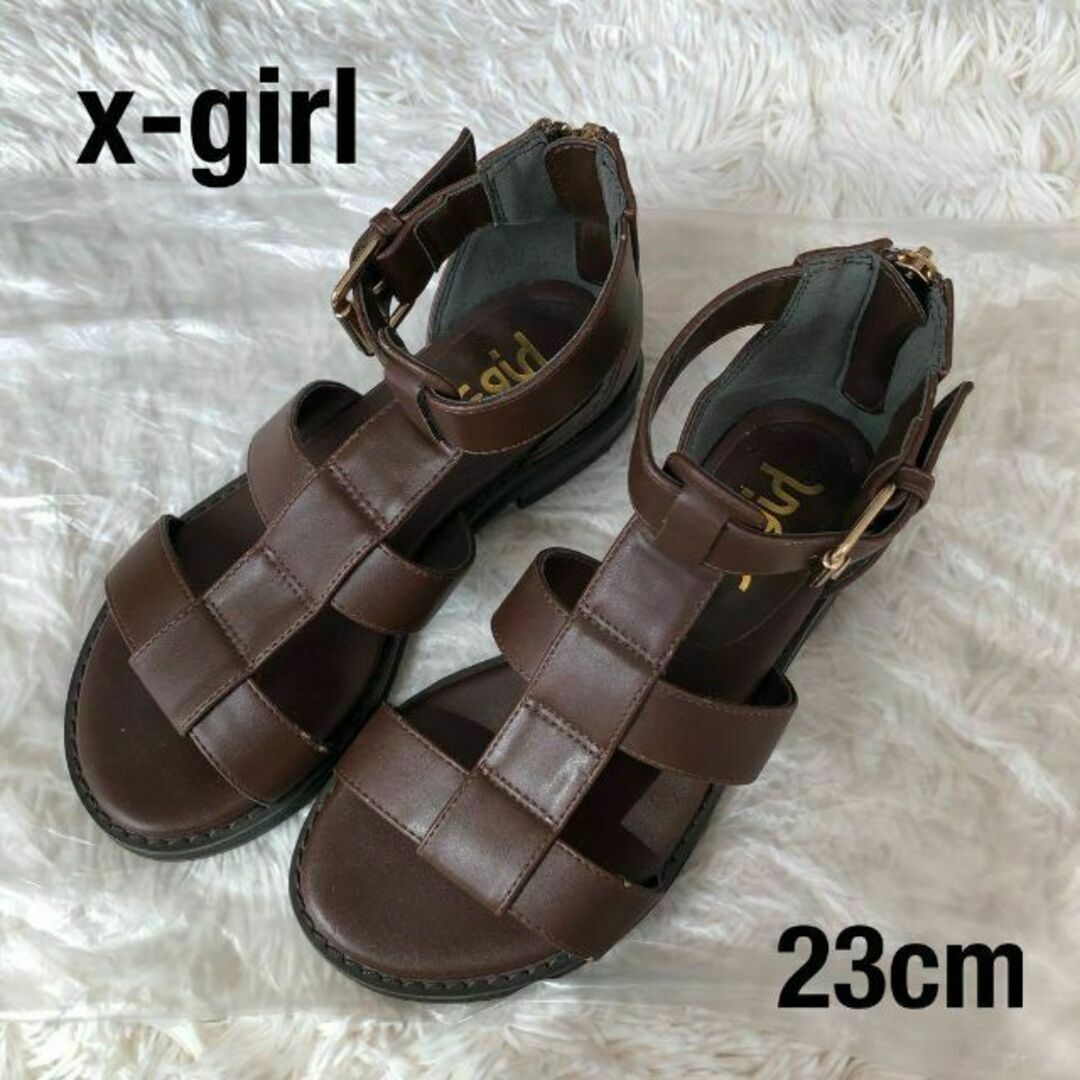 X-girl(エックスガール)のx-girlエックスガール　グルカサンダル　ブラウン茶色 レディースの靴/シューズ(サンダル)の商品写真