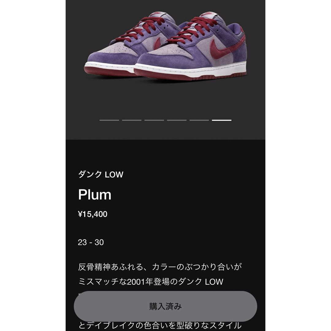 NIKE(ナイキ)のNIKE DUNK LOW PLUM ナイキ ダンク プラム メンズの靴/シューズ(スニーカー)の商品写真