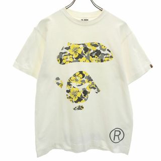 アベイシングエイプ(A BATHING APE)のアベイシングエイプ 日本製 プリント 半袖 Tシャツ S ホワイト A BATHING APE メンズ 古着 【240321】 メール便可(Tシャツ/カットソー(半袖/袖なし))