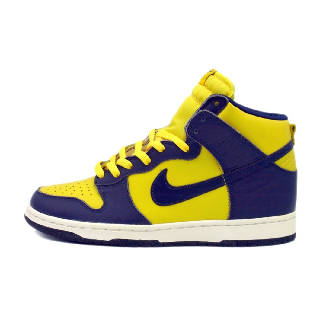 NIKE(ナイキ)のナイキ NIKE ■ 【 DUNK HIGH LE Midnight Navy VarsityMaize 630335 471 】 ダンク ハイ ミシガン 1998年製 スニーカー f21303 メンズの靴/シューズ(スニーカー)の商品写真